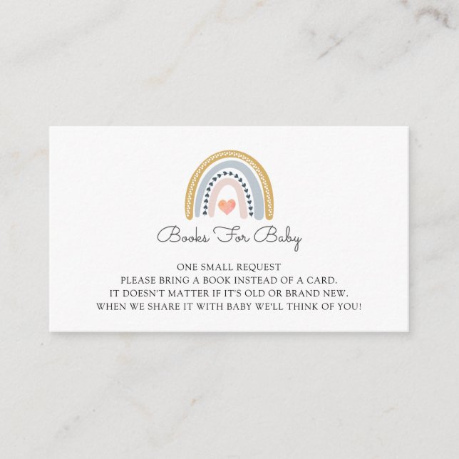 Boho Watercolor Regenbogenbücher für Kinder Begleitkarte (Vorderseite)