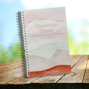 Boho Watercolor Rental Gästebuch Notizbuch