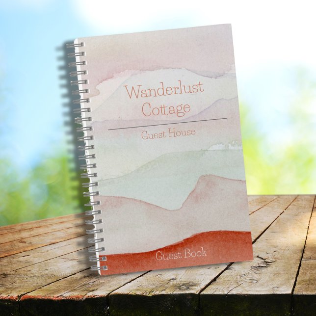 Boho Watercolor Rental Gästebuch Notizbuch (Von Creator hochgeladen)