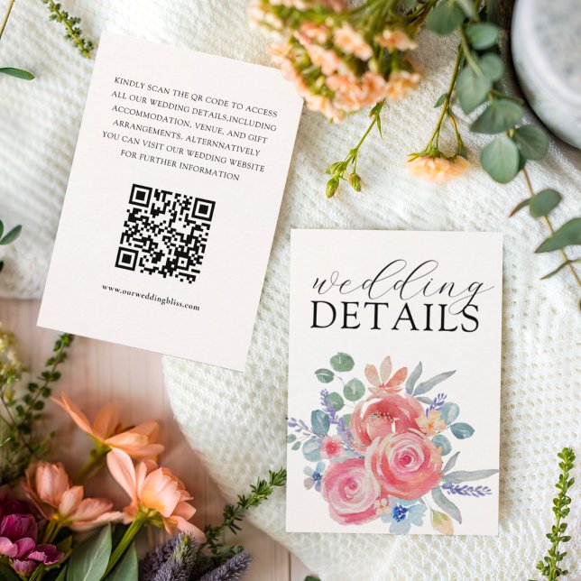 Boho Watercolor Rose Blumenzwiebeln - Details Begleitkarte (Von Creator hochgeladen)