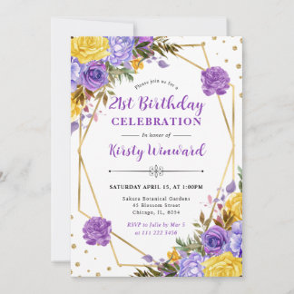 Boho Watercolor Spring Blumen Rahmen Geburtstag Einladung
