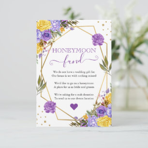 Boho Watercolor Spring Flowers Honeymoon Fund Begleitkarte