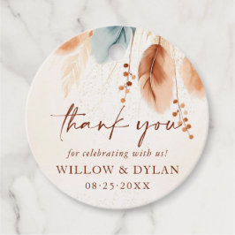 Boho Watercolor Terracotta Pampas Grass Vielen Dan Geschenkanhänger