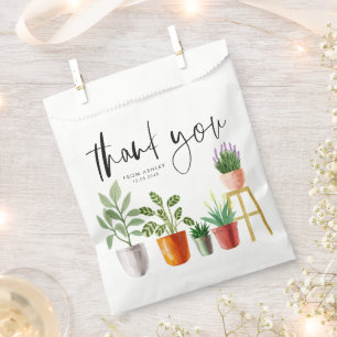 Boho Watercolor Topted Houseplants Vielen Dank Geschenktütchen