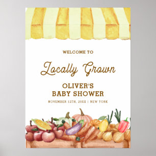 Boho Watercolor Veggie Frucht Babydusche Willkomme Poster