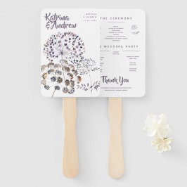 Boho Watercolor Wedding Program Fans Fächer