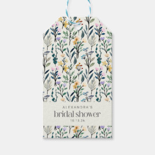 Boho Watercolor Wildblume Custom Brautparty Geschenkanhänger
