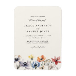 Boho Watercolor Wildblume Floral Wedding Magnet