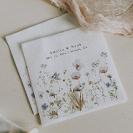 Boho Watercolor Wildblume Gastgeschenk Hochzeit Ba Serviette