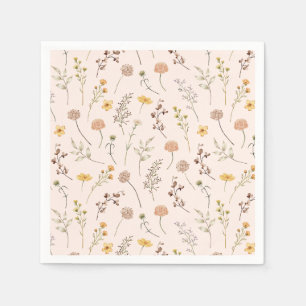 Boho Watercolor Wildblume Serviette