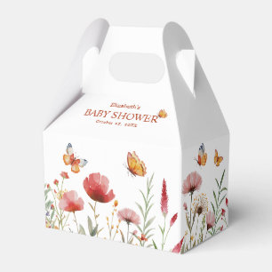 Boho Watercolor Wildblumen Babydusche Geschenkschachtel