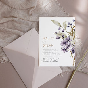 Boho Watercolor Wildblumen Hochzeit Einladung