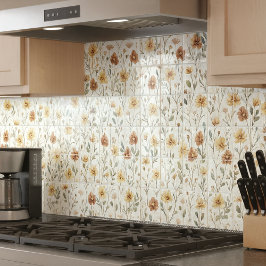 Boho-Watercolor-Wildflower-Keramik Fliese