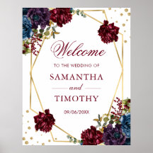 Boho Watercolor Winter Blume Goldrahmen Hochzeit