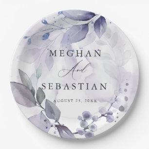 BOHO Watercolor Woodland Foliage Paper Plate Pappteller