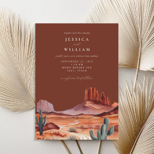 Boho Watercolor Wüste Wedding Einladung
