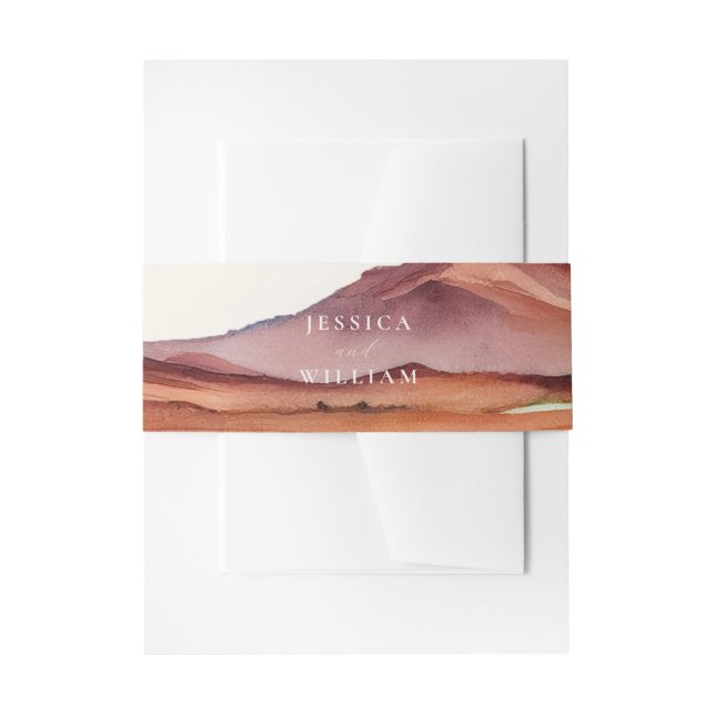 Boho Watercolor Wüste Wedding Einladungsbanderole (Vorderseite Beispiel)