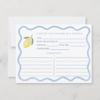 Boho Wavy Border Lemon Brautparty Rezept Card