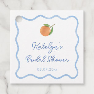 Boho Wavy Line Citrus Main Squeeze Brautparty Geschenkanhänger