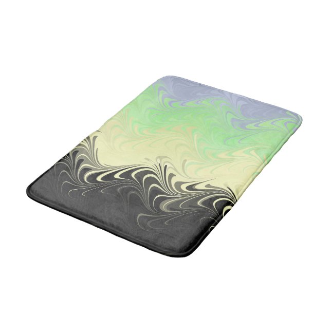 Boho Wavy marmorierte Abstrakte Cassgender Pride F Badematte (Schrägansicht)