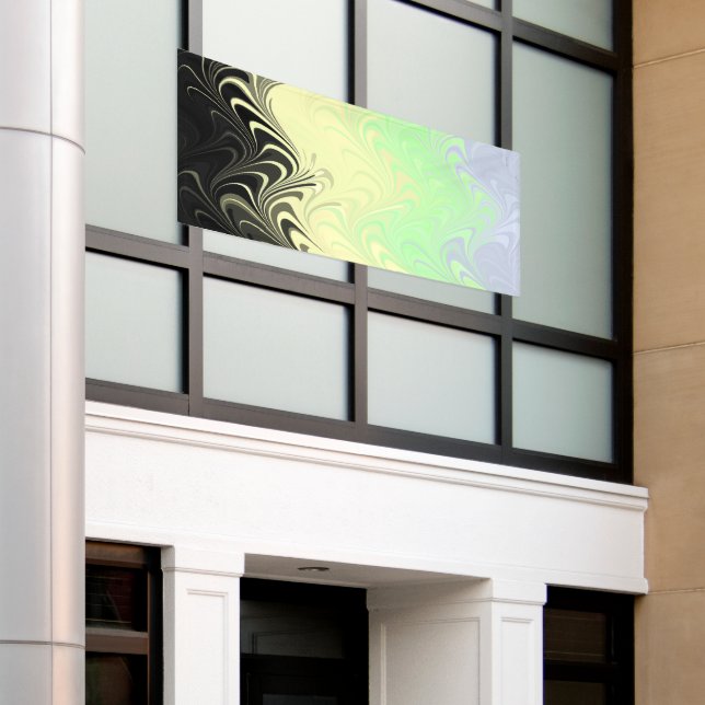 Boho Wavy marmorierte Abstrakte Cassgender Pride F Banner (Äußeres Gebäude)