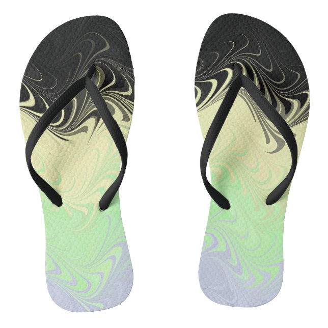 Boho Wavy marmorierte Abstrakte Cassgender Pride F Flip Flops (Fußbett)