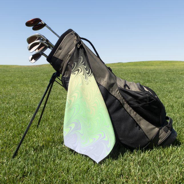 Boho Wavy marmorierte Abstrakte Cassgender Pride F Golfhandtuch (Gras)