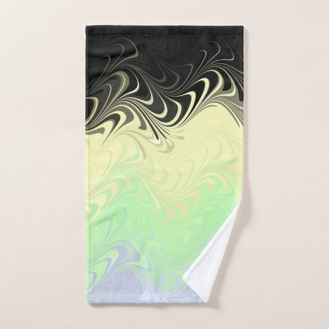 Boho Wavy marmorierte Abstrakte Cassgender Pride F Handtuch (Handtuch)