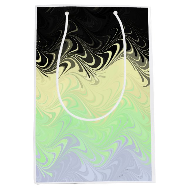 Boho Wavy marmorierte Abstrakte Cassgender Pride F Mittlere Geschenktüte (Vorderseite)