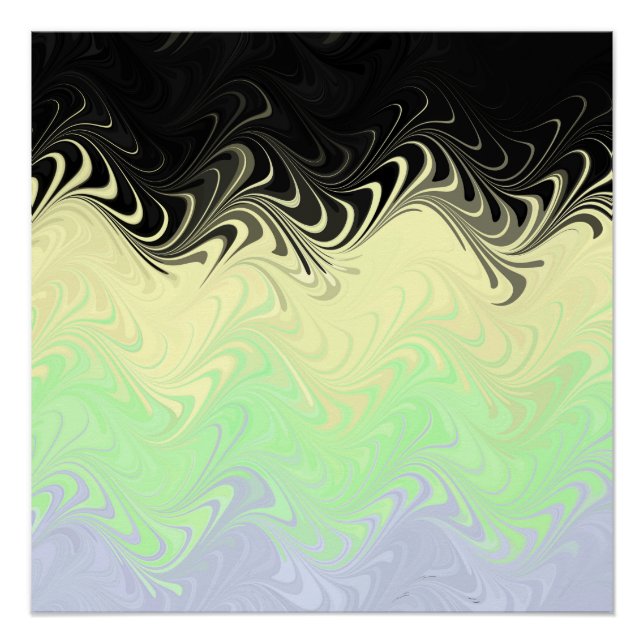 Boho Wavy marmorierte Abstrakte Cassgender Pride F Poster (Vorderseite)