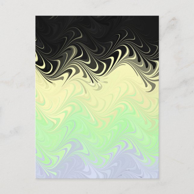 Boho Wavy marmorierte Abstrakte Cassgender Pride F Postkarte (Vorderseite)