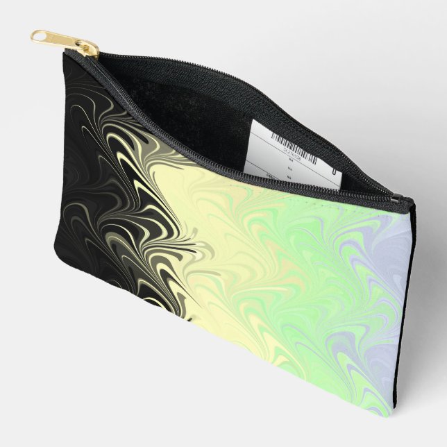 Boho Wavy marmorierte Abstrakte Cassgender Pride F Zubehörtasche (Offen)