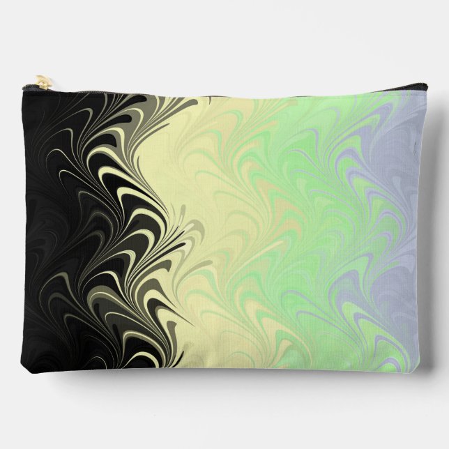 Boho Wavy marmorierte Abstrakte Cassgender Pride F Zubehörtasche (Vorderseite)
