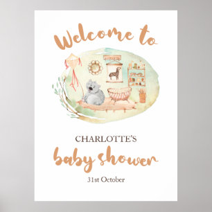Boho We Can Bearly Wait Baby Shower Schaumstofftaf Poster