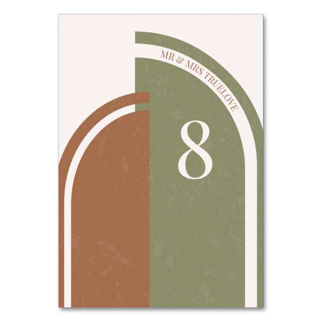 Boho Wedding Arch Tischnummern (Vorderseite)