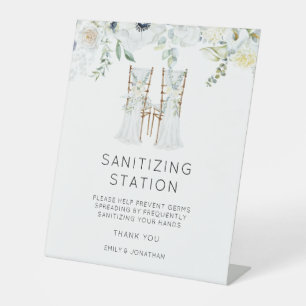 Boho Wedding Chairs Hand Sanitizer Station Sockelschild