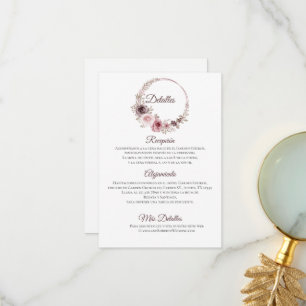 Boho Wedding Details Enclosure Card Dankeskarte