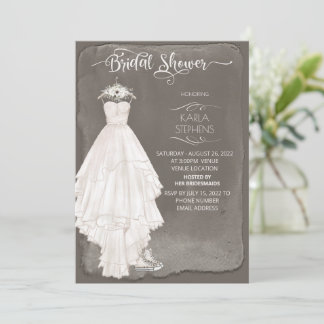 Boho Wedding Dress Lässig Watercolor Designdusche Save The Date