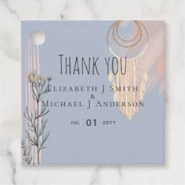 BOHO Wedding Dusty Blue Peach Dream Catcher Geschenkanhänger