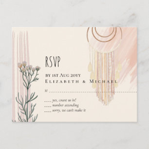 BOHO Wedding Dusty Blue Peach Dream Catcher Postkarte