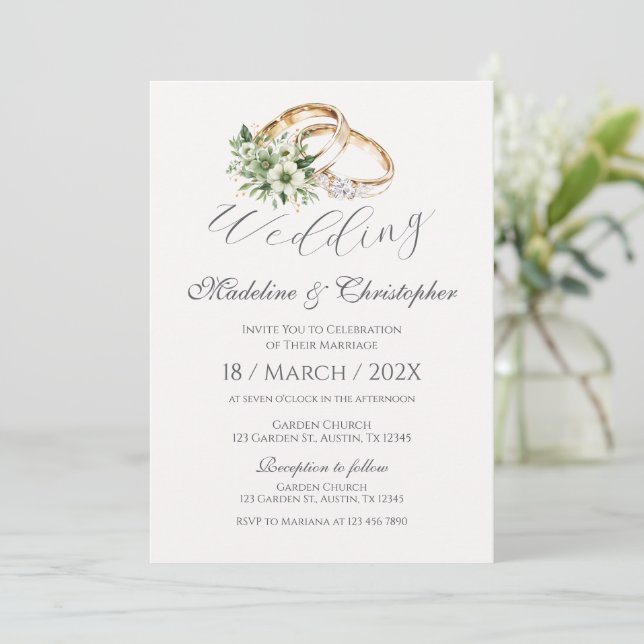 Boho Wedding Einladung (Stehend Vorderseite)