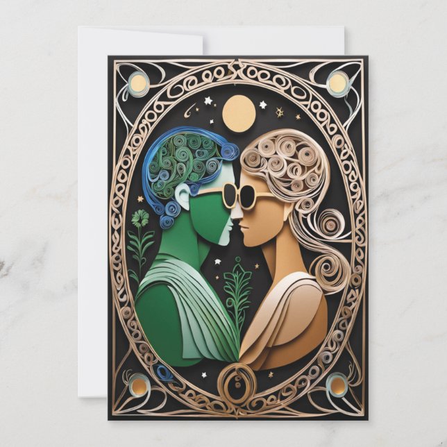 Boho Wedding Einladung (Vorderseite)