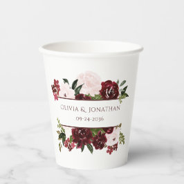 Boho Wedding in Burgund und Blush Pappbecher