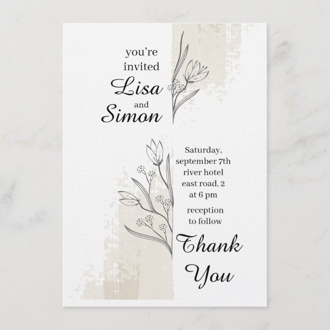 boho wedding invitation einladung (Vorderseite)