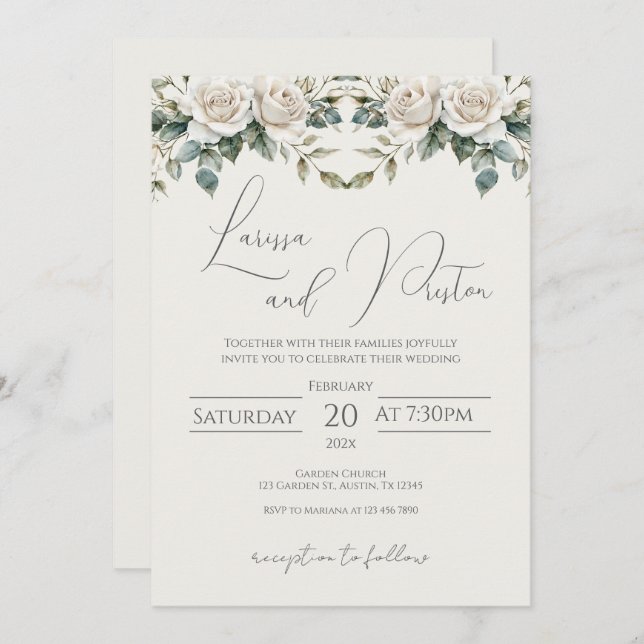 Boho Wedding Invitation Einladung (Vorne/Hinten)