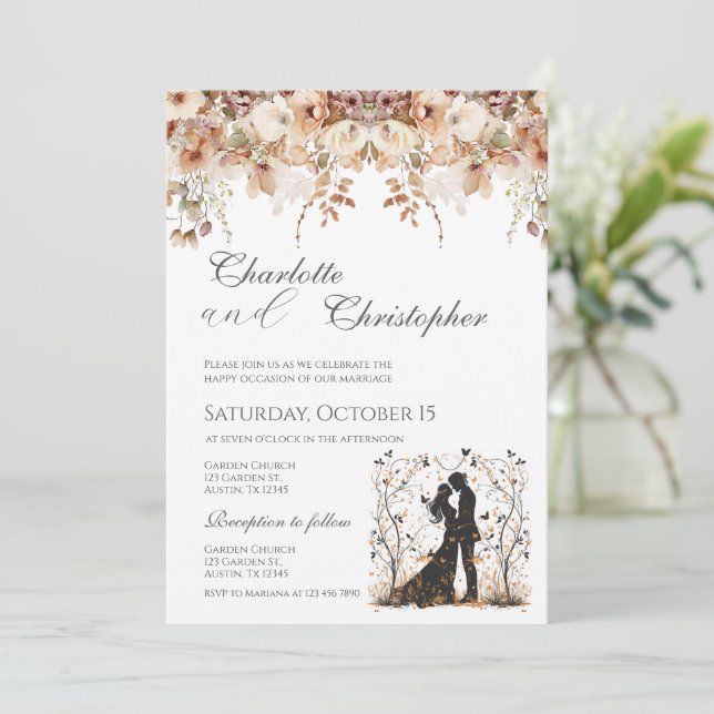 Boho Wedding Invitation Einladung (Stehend Vorderseite)