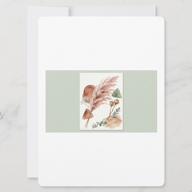 Boho Wedding Invitation | Terracotta Pampas Grass  (Vorderseite)