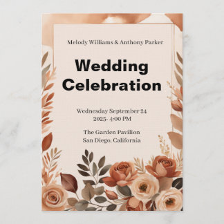 Boho Wedding Invitation | Terracotta Pampas Grass Einladung