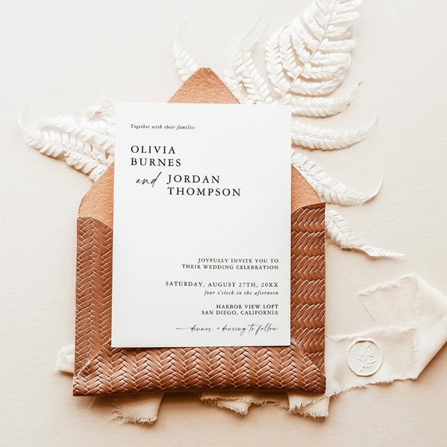 Boho Wedding Invite | Moderne Minimalistische Hoch Einladung (Von Creator hochgeladen)