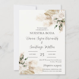 Boho Wedding lädt auf Spanisch ein Einladung